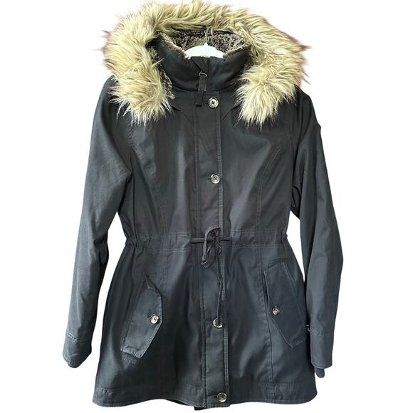 Hollister Heritage Collection Faux Fur Hooded Parka Coat Womens